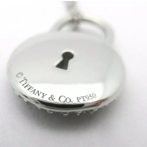 TIFFANY & CO ROUND PAVE DIAMOND LOCK NECKLACE - Picture 11 of 16